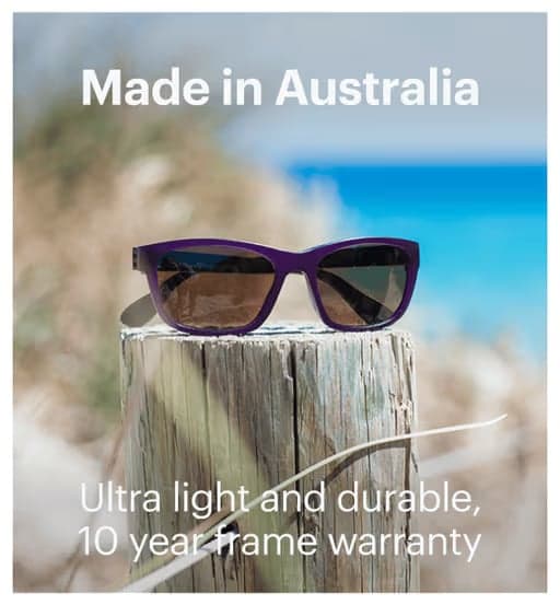 Dresden Vision Australia sunglasses made locally with lightweight design and long lifespan