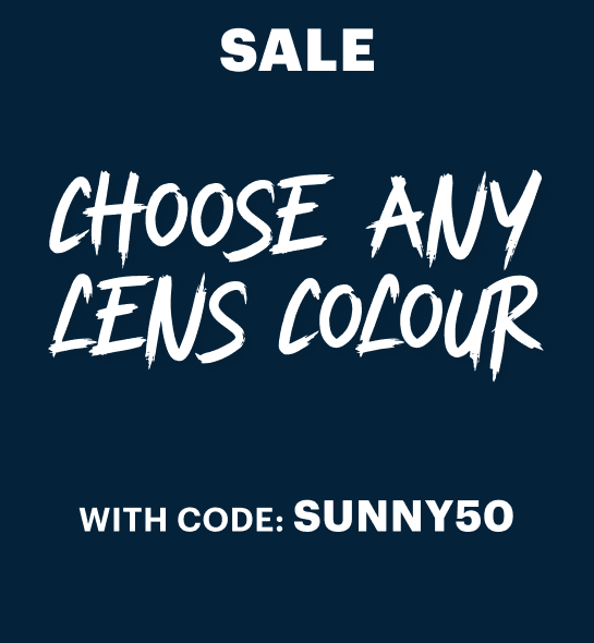 Dresden Vision Australia promotional banner for all sunglasses. All Sunglasses half price. Use code, sunny50.